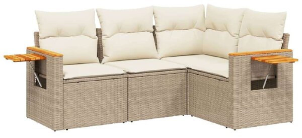 VidaXL Polyrattan Kerti Ülőgarnitúra - 4 részes - Bézs