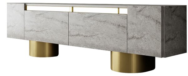Hanah Home TV Stand Travertine Gold Bohem - Travertine, Gold