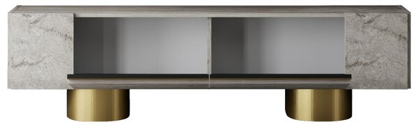 Hanah Home TV Stand Travertine Gold Bohem - Travertine, Gold