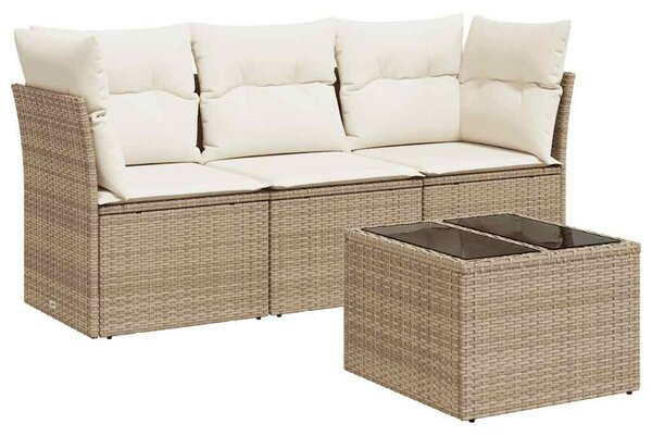 VidaXL Polyrattan Kerti Ülőgarnitúra - 4 részes - Bézs