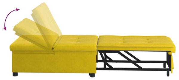 VidaXL Kanapéágy Sárga 194 x 67 x 82 cm Bársony