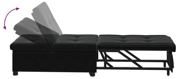 Kanapéágy Fekete 67 x 194 x 38 cm Bársony