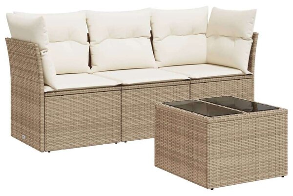 VidaXL Polyrattan Kerti Ülőgarnitúra - 4 részes - Bézs