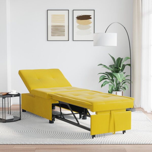 VidaXL Kanapéágy Sárga 194 x 67 x 82 cm Bársony