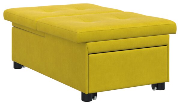 VidaXL Kanapéágy Sárga 194 x 67 x 82 cm Bársony