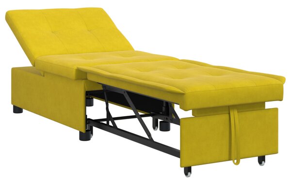 VidaXL Kanapéágy Sárga 194 x 67 x 82 cm Bársony