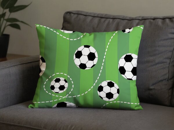 Polipamut párnahuzat FOOTBALL TIME POLY 50x70 cm, zöld