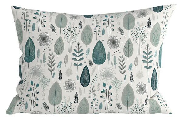 Polipamut párnahuzat LEAFBIRD POLY 50x70 cm, fehér-zöld