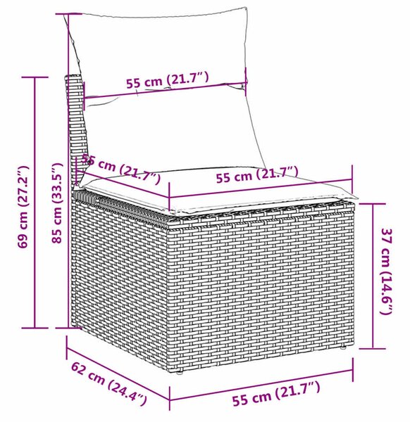 VidaXL Polyrattan Kerti Ülőgarnitúra - 4 részes - Bézs