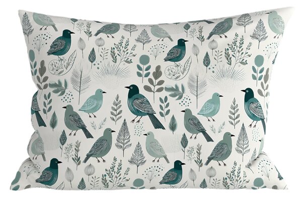 Polipamut párnahuzat LEAFBIRD POLY 50x70 cm, fehér-zöld