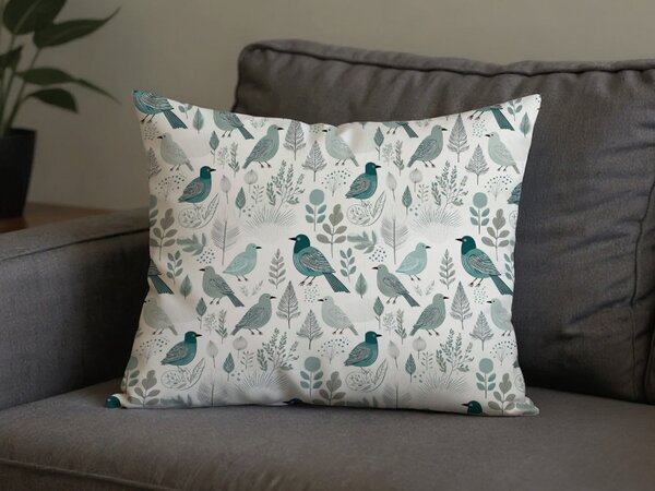 Polipamut párnahuzat LEAFBIRD POLY 50x70 cm, fehér-zöld