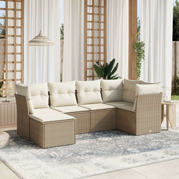 VidaXL Polyrattan Kerti Ülőgarnitúra - 6 részes - Bézs