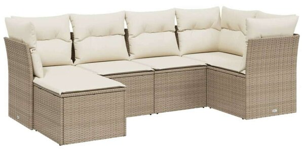 VidaXL Polyrattan Kerti Ülőgarnitúra - 6 részes - Bézs