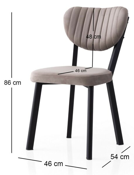 Hanah Home szék szett (2 darab) Fekete Mink Beta - 834 V2