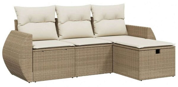 VidaXL Polyrattan Kerti Ülőgarnitúra - 4 részes - Bézs