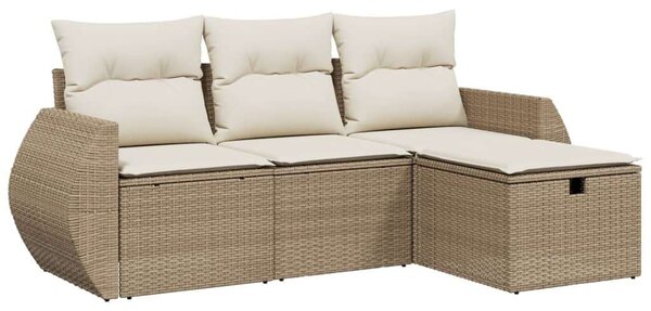 VidaXL Polyrattan Kerti Ülőgarnitúra - 4 részes - Bézs