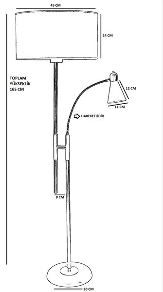 Opviq Floor Lamp Black 8547-5