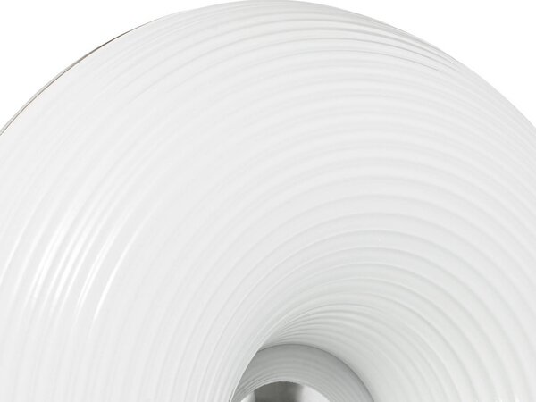 Lindby LED asztali/fali lámpa Fjora, fehér/króm, Ø 30 cm, dimmelhető, dimmelhető, Fehér / opál, Nappali / Étkező, Üveg, Dizájn