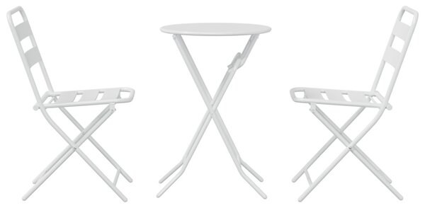 Kert Bistro Készlet 3 pcs Fehér Acél