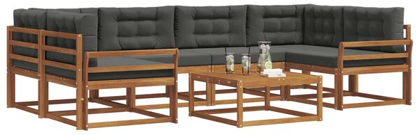 Kültéri kanapé szett párnával 7 pcs Természetes és antracit