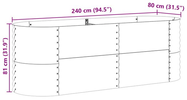 Emelt Ágy Barna 240 x 80 x 81 cm Acél