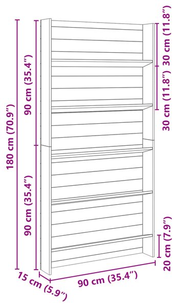 Kert Növényállvány 5-Tier 90x15x180 cm Impregnált Fa Fenyő