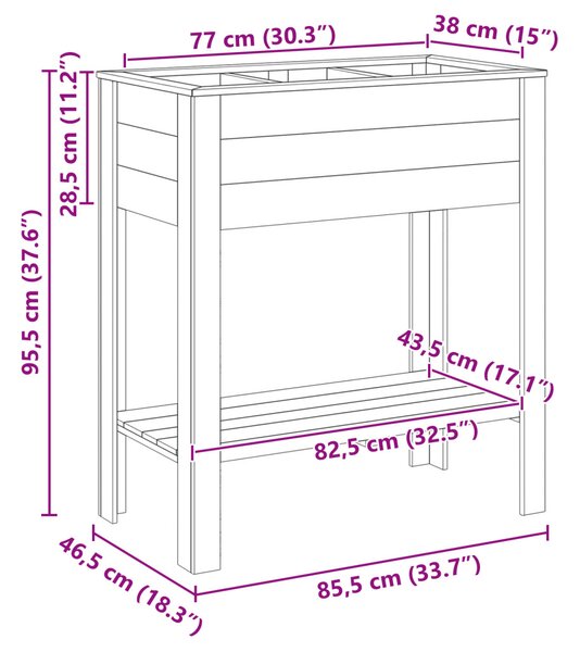 Kert Növényállvány 85x46x94 cm Kezelőtt Fa Fenyő