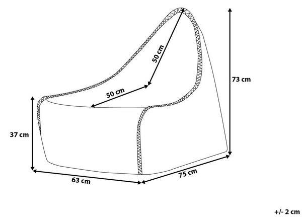 Babzsák 200 L DROP LINEN 63 cm 75 cm Szürke