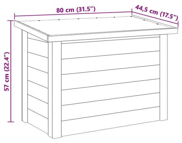 Tároló Doboz Természetes 80 x 44,5 x 57,5 cm Impregnált fenyőfa