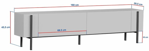 Hanah Home TV állvány Barokk diófa arany Nexus - Barokk diófa, arany