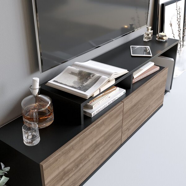Hanah Home Nexera TV állvány, fekete dió