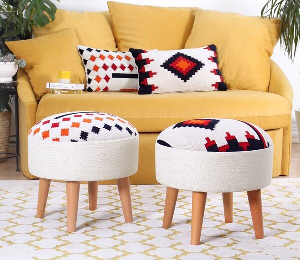 Atelier Del Sofa Puff White Farm - Fehér