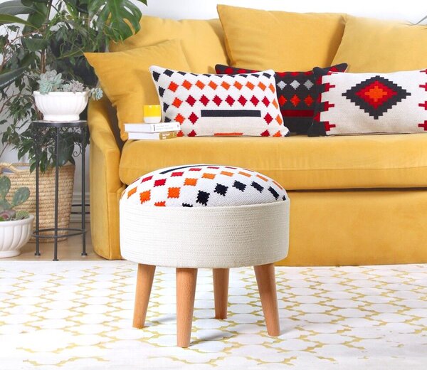 Atelier Del Sofa Puff White Farm - Fehér