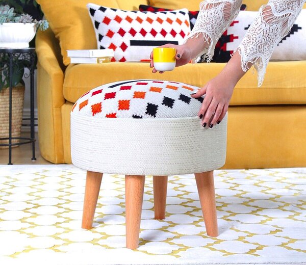 Atelier Del Sofa Puff White Farm - Fehér