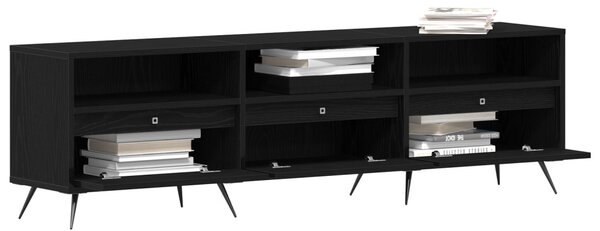 TV Szekrény Fekete 150x30x44,5 cm Műanyag