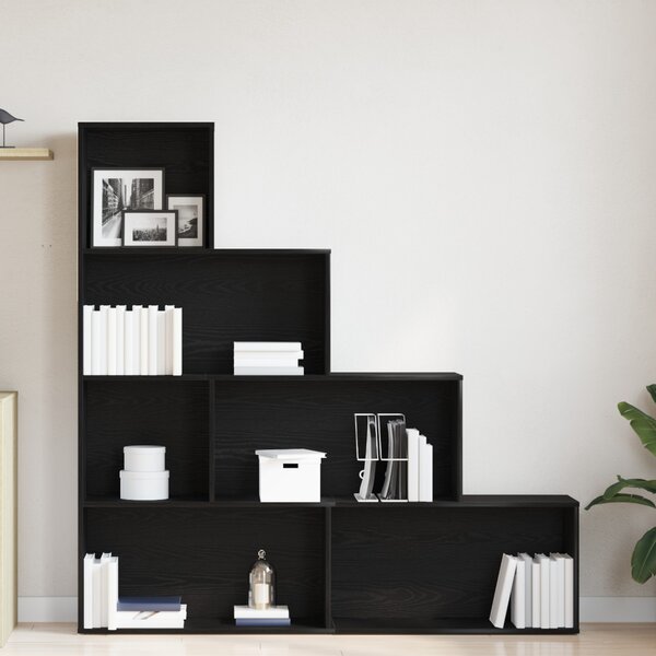 Könyvespolc 6 szintes 155 x 24 x 160 cm Szerelt Fa Fekete tölgy