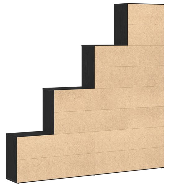Könyvespolc 6 szintes 155 x 24 x 160 cm Szerelt Fa Fekete tölgy