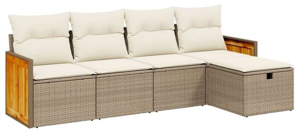 VidaXL Polyrattan Kerti Ülőgarnitúra - 5 részes - Bézs