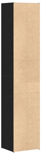 Könyvespolc Moduláris Fekete Tömör tölgy 36x30x171 cm Mérnöki fa
