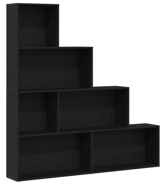 Könyvespolc 6 szintes 155 x 24 x 160 cm Szerelt Fa Fekete tölgy