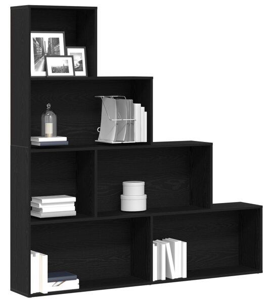 Könyvespolc 6 szintes 155 x 24 x 160 cm Szerelt Fa Fekete tölgy