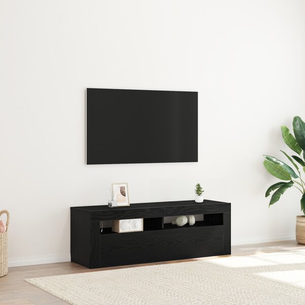 TV szekrény 120 x 35 x 40 cm Fekete tölgy Szerelt Fa