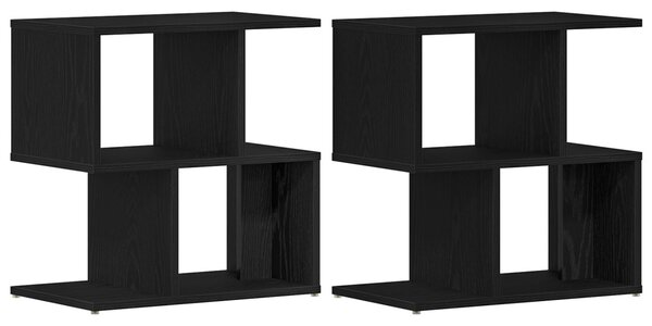 Éjjeliszekrény 2 db Fekete tölgy 50 x 30 x 51,5 cm Szerelt Fa