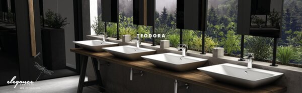 Sanovit TEODORA - PULTRA ültethető - Top Counter - porcelán mosdó - - 65 x 46 cm
