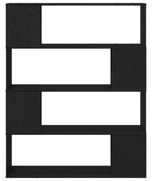 Könyvespolc Fekete Tölgy 100x24x124 cm Mérnöki Fa