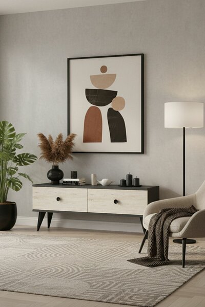Hanah Home TV állvány Antracit Travertin Mona 120 - Antracit, Travertin