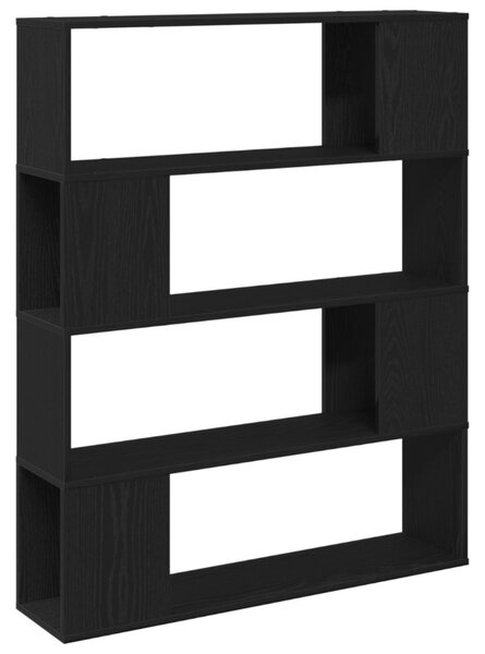 Könyvespolc Fekete Tölgy 100x24x124 cm Mérnöki Fa