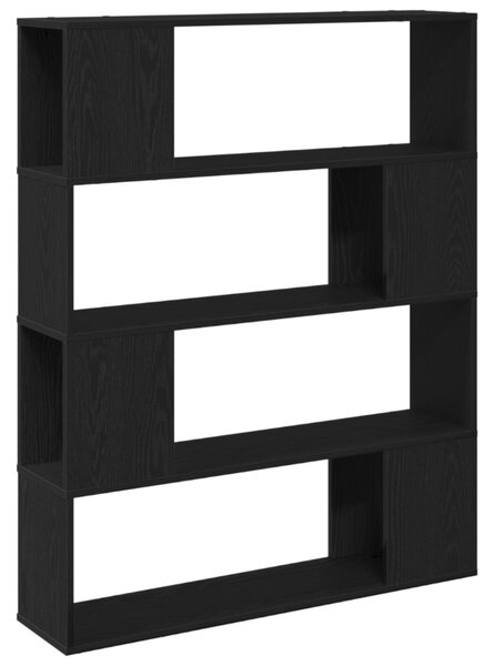 Könyvespolc Fekete Tölgy 100x24x124 cm Mérnöki Fa