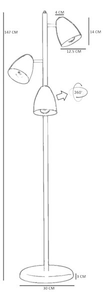 Opviq Floor Lamp Black 8960-1