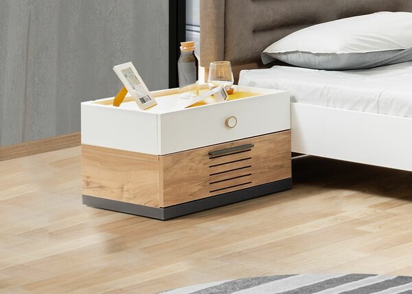 Hanah Home Éjjeliszekrény Fehér, Antracit, Sárga, Barna Relax